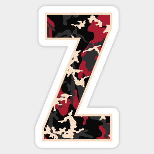 Initial Capital Letter Z Camo Alphabet Gift Women Men Boys Girls Sticker